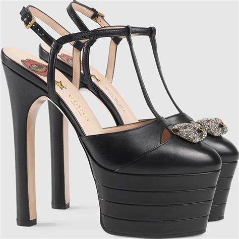 gucci black platform heels.